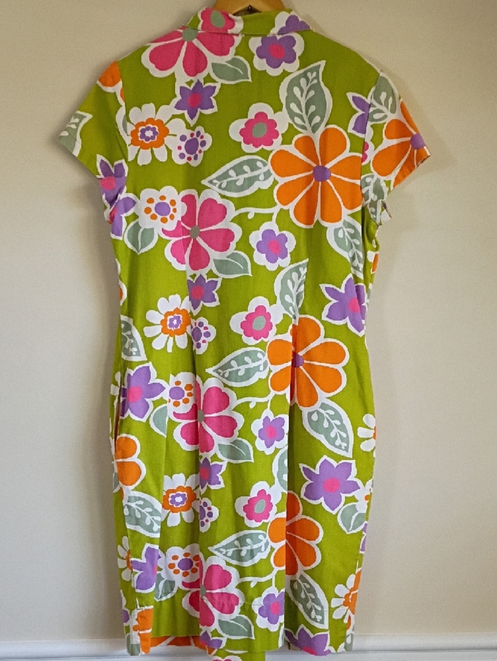 Boden Floral Dress in Lime Green, Pink & Lavender Size 12L - Picture 5 of 7